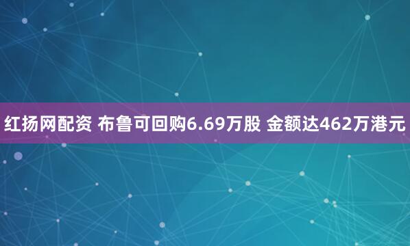 红扬网配资 布鲁可回购6.69万股 金额达462万港元