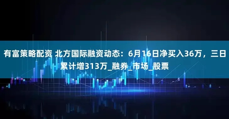 有富策略配资 北方国际融资动态：6月16日净买入36万，三日累计增313万_融券_市场_股票
